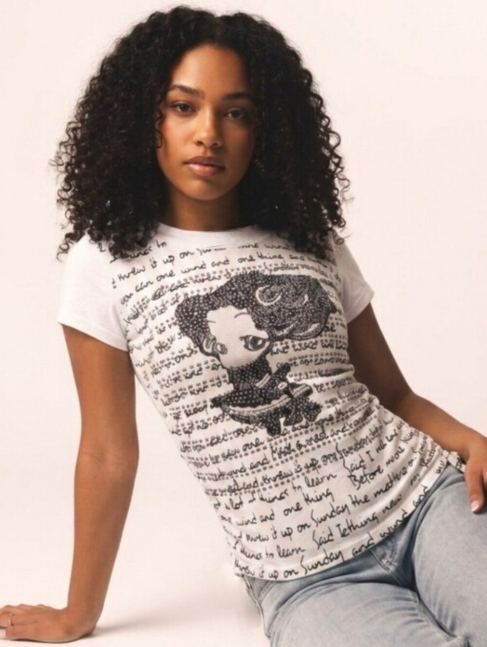 Vintage Y2K  SQ FREEDOM Graphic Tee With Silver Embellishments